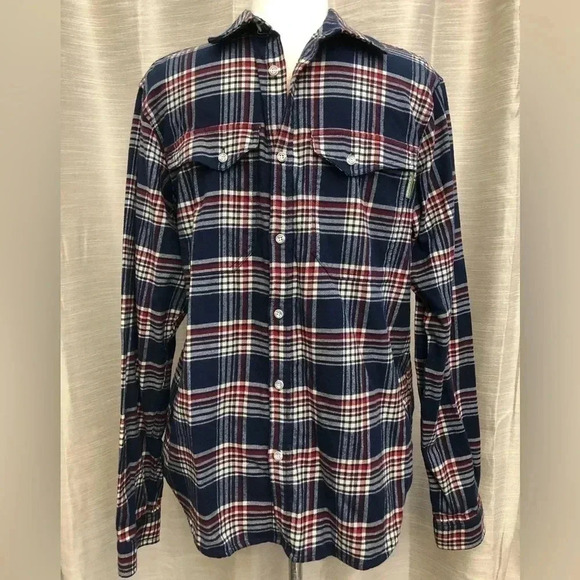 KATHMANDU- Outdoor Clothing Button Front Plaid Flannel